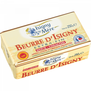 Beurre doux 82%mg, AOP ISIGNY STE MERE plaquette 250g