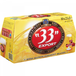 Bière blonde 33 EXPORT, 4,5°, 10 bouteilles de 25cl