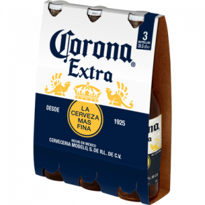 Bière blonde Extra 4,5° CORONA, 3 bouteilles de 35,5cl