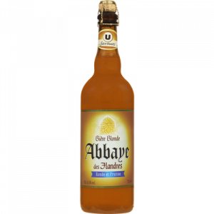 Bière blonde d'Abbaye des Flandres U SAVEURS, 6,5°, bouteille de 75cl