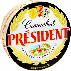 Camembert au lait pasteurisé PRÉSIDENT, 20% de MG, 250g