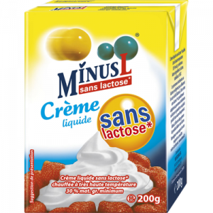 Crème UHT liquide sans lactose MINUS L, 200ml