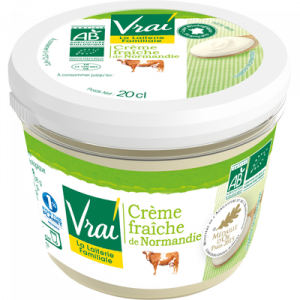 Crème fraîche bio de Normandie VRAI, 38%MG, 20cl