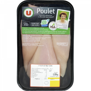 Filet de blanc de poulet U, France, barquette de 435g 435 g