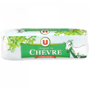 Fromage au lait pasteurisé Bûche de chèvre Ste Maure U, 25% de MG, 200g