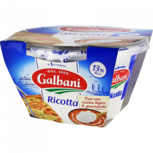 Fromage au lait pasteurisé Ricotta, 13%MG, GALBANI, 250g