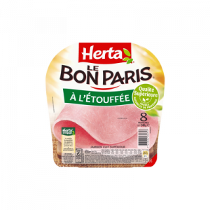 Jambon Le Bon Paris à l'étouffé HERTA, 8 tranches 340g