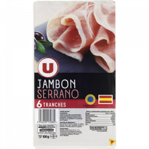Jambon Serrano U, 6 tranches soit 100g