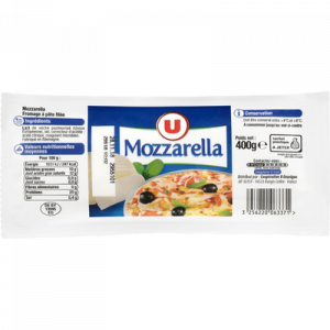 Mozzarella au lait pasteurisé U, 18% de MG, 400g