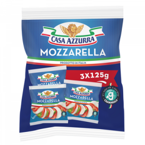 Mozzarella au lait pasteurisé de vache CASA AZZURRA, 18% de MG, 3x125g