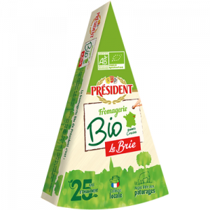 Pointe de Brie BIO au lait pasteurisé PRESIDENT, 31% de MG, 200g