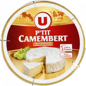P'tit Camembert au lait pasteurisé U, 20%MG, 145g