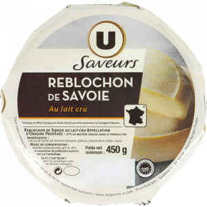 Reblochon de Savoie AOP au lait cru U SAVEURS, 28% de MG, 450g