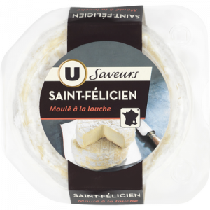 Saint Félicien au lait thermisé U SAVEURS, 27% de MG, boîte de 180g