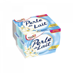 Spécialité laitière sucrée saveur vanille PERLE DE LAIT, 8x125g