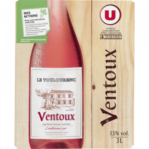 Vin rosé AOC côtes du Ventoux Le Toulourenc U, fontaine à vin de 3l
