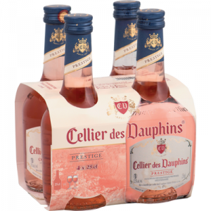 Vin rosé IGP prestige méditerranée CELLIER DES DAUPHINS, 4 bouteillesde 25cl