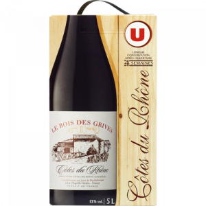 Vin rouge AOC Côtes du Rhône Le Bois des Grives U, fontaine à vin de 5litres