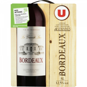 Vin rouge AOP Bordeaux La Grande Lice U, fontaine à vin de 3l