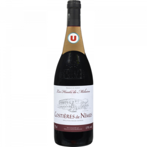 Vin rouge AOP Costières de Nîmes Les Hauts de Mélaine U, 75cl