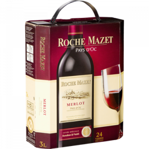 Vin rouge IGP de pays d'Oc Merlot ROCHE MAZET, fontaine à vin de 3l