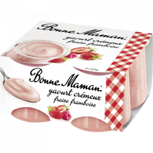 Yaourt crémeux fraise et framboise BONNE MAMAN, 4x125g