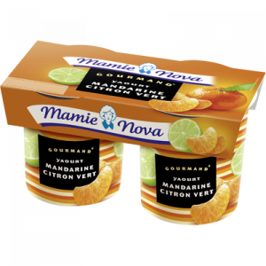 Yaourt gourmand mandarine citron vert MAMIE NOVA, 2x150g