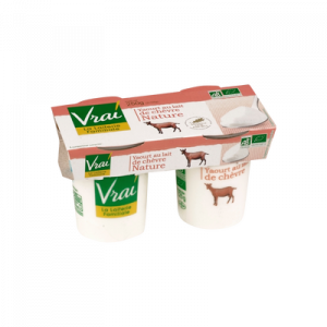 Yaourt nature au lait de chèvre VRAI, pack de 125g