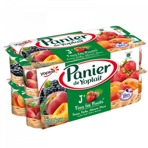 Yaourt sucré aux fruits panachés PANIER DE YOPLAIT, 16x130g