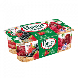 Yaourt sucré aux fruits rouges PANIER DE YOPLAIT, 8x130g