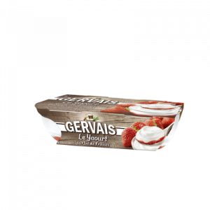 Yaourt sucré sur lit de fraise GERVAIS, 2 unités de 115g