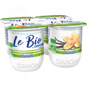 Yaourt sucré à la vanille Bio DANONE, 4x125g