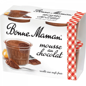 BONNE MAMAN Mousse au chocolat, 54% de mg, 4x50g