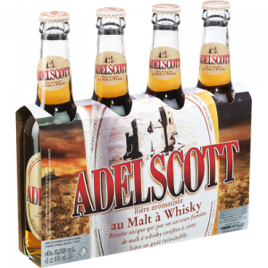 Bière ambrée au malt à whisky ADELSCOTT, 5,8°, 4x33cl