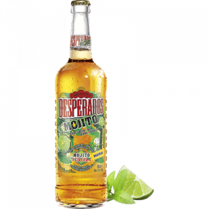Bière aromatisée à la tequila menthe et citron vert DESPERADOS Mojito,bouteille en verre de 65cl