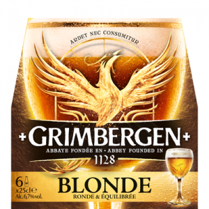 Bière blonde GRIMBERGEN, 6,7°, pack bouteilles 6x25cl