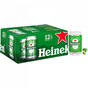 Bière blonde HEINEKEN, 5°, 12 canettes de 33cl