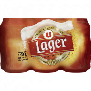Bière blonde Lager U 4,2° pack boîtes de 6x33cl