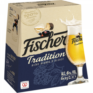 Bière blonde Tradition FISCHER, 6°, 6 x25cl