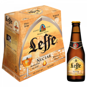 Bière blonde arômatisée au miel Nectar LEFFE, 5,5°, 6x25cl