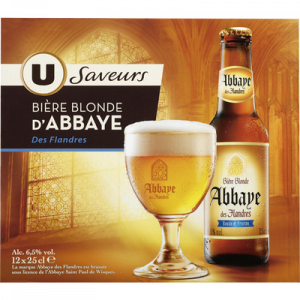 Bière blonde d'Abbaye des Flandres U SAVEURS 6,5° 12x25cl