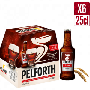 Bière brune PELFORTH, 6,5°, 6 bouteilles de 25cl