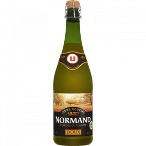 Cidre IGP bouché brut de Normandie U, 5°, bouteille de 75cl