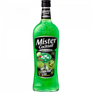 Cocktail sans alcool au citron vert et au kiwi MISTER COCKTAIL, bouteille de 75 cl
