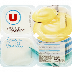 Crème dessert saveur vanille U, 4x125g
