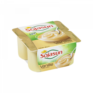 Dessert au soja saveur vanille SOJASUN, 4x100g