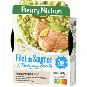 Filet de saumon atlantique purée brocolis FLEURY MICHON, 300g