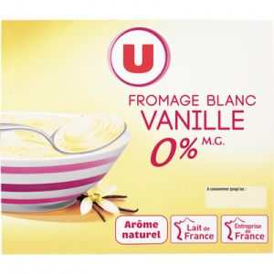 Fromage frais saveur vanille U, 0%MG, 8x100g