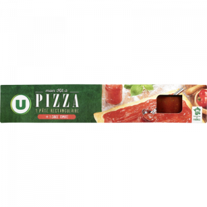 Kit pizza pâte prête à dérouler avec sauce tomate U, paquet de 600g