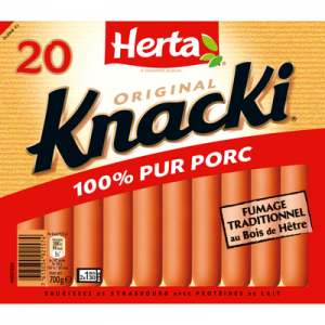 Knacki original porc HERTA micro-ondable, 20 pièces, 700g